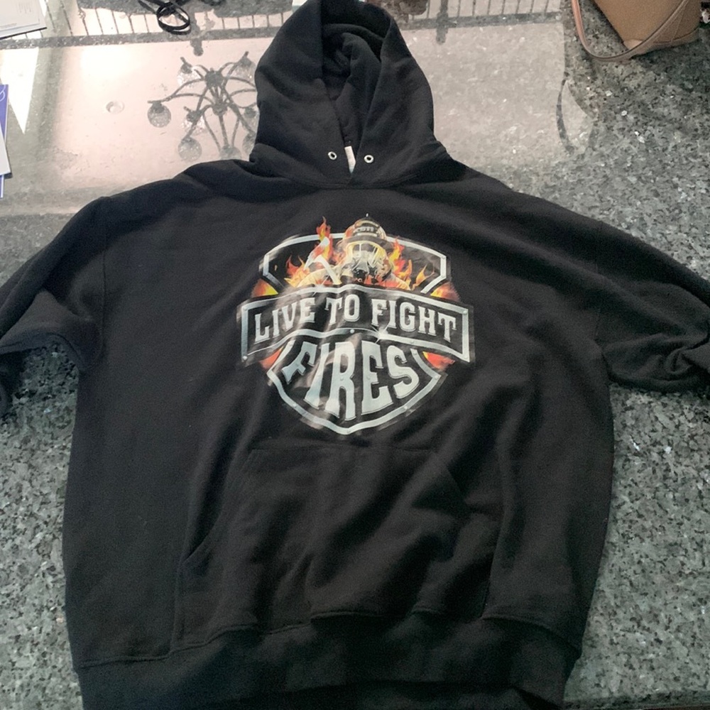 Live to fight fires hoodie XL